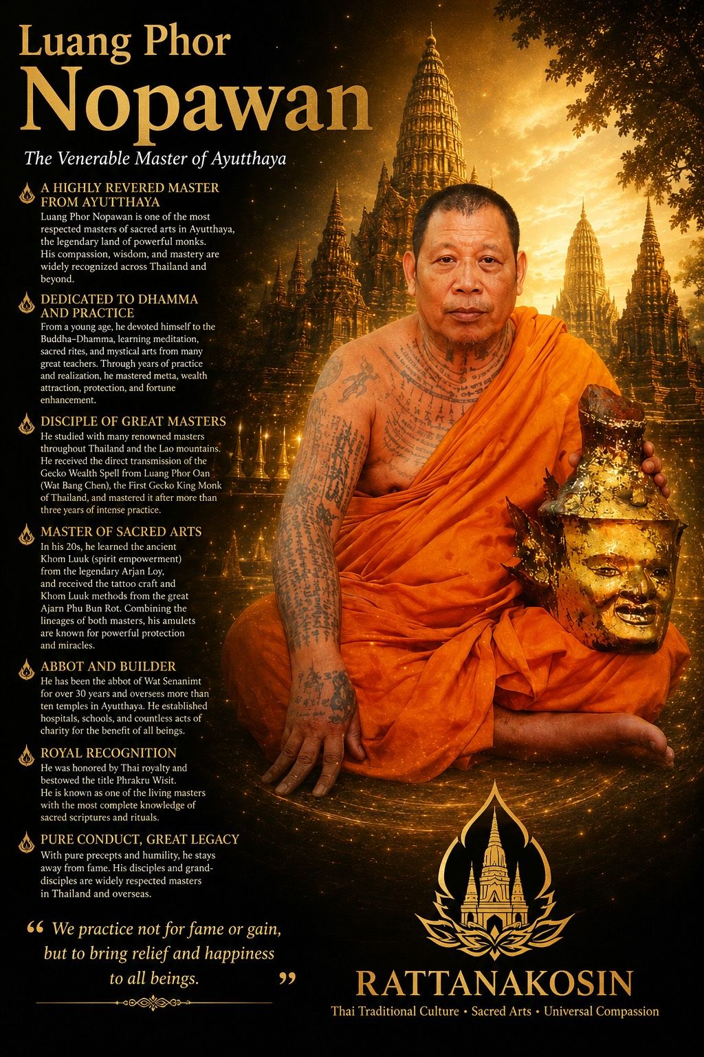 Introduction to Luang Phor Nopawan, the venerable master of Ayutthaya