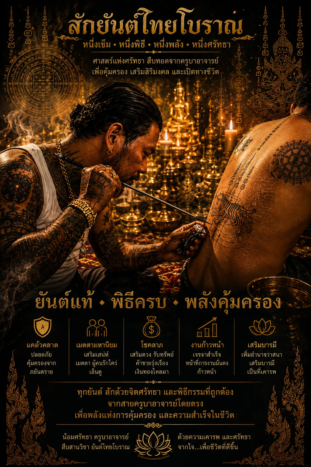 สักยันต์โบราณตามสายวิชาไทย
